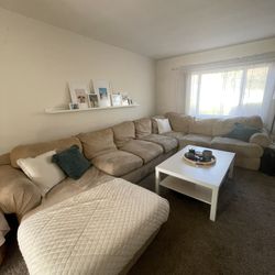 Large Beige Sectional 