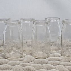 VTG PRE 1940s MILK BOTTLES - SET of 6