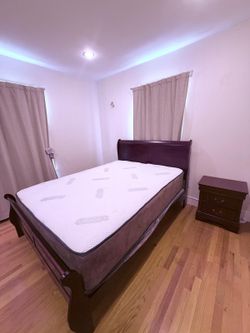 Modern Brown Bedroom set and nightstand.
