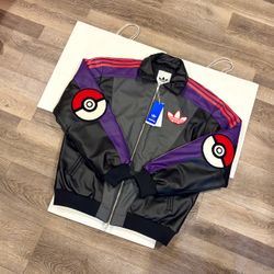 Pokemon x adidas Originals 8 Ball Leather Jacket “Gengar” Men’s Sizes S - XXL Brand New