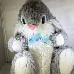 Plush Grey And White Bunny Soft