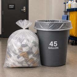 Bolsas de Basura 40-45 Galones 40 x 48 — Transparentes 12 Micras Alta Densidad