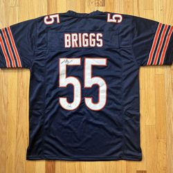 Lance Briggs #55 Chicago Bears Autographed Signed Stitched Jersey Size XL PSA COA   