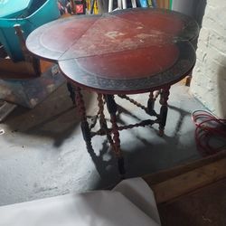 Italian Drop 3 Leaf Mid Century Table Vintage
