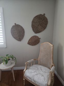 Woven Seagrass Leaf Wall Decor Set of 3