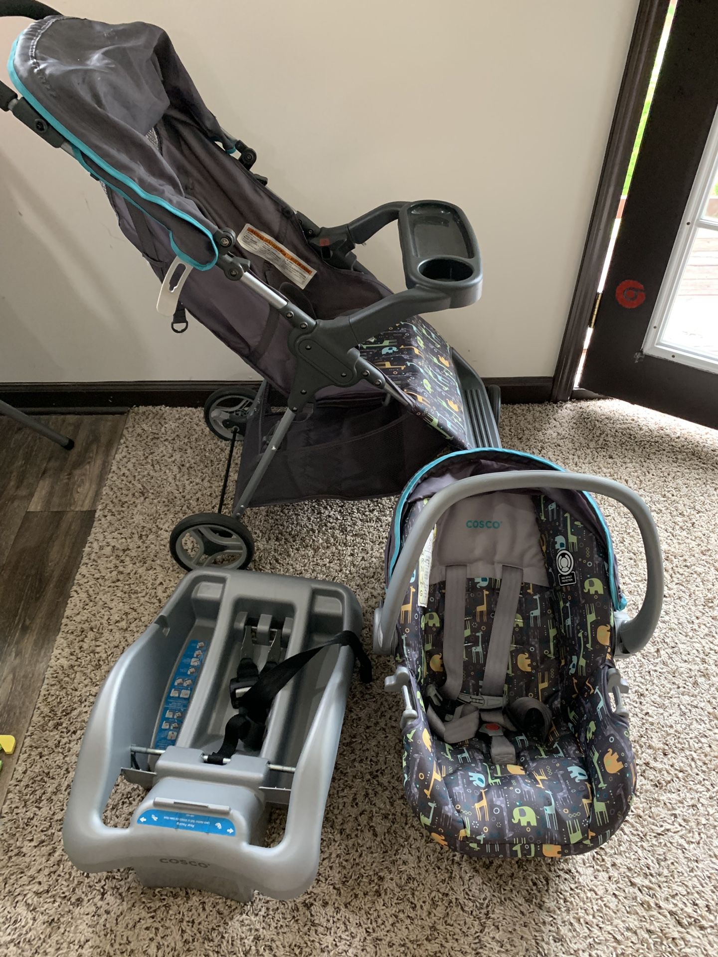 Stroller and car seat and a gift