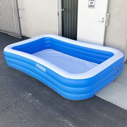 BRAND NEW $35 Full-Sized Kids Adults Inflatable Swimming Pool for Summer Water Party, 118x72x22 inches