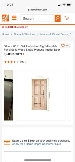 JELDWEN Oak Unfinished Indoor Doors (see description for details and sizes)