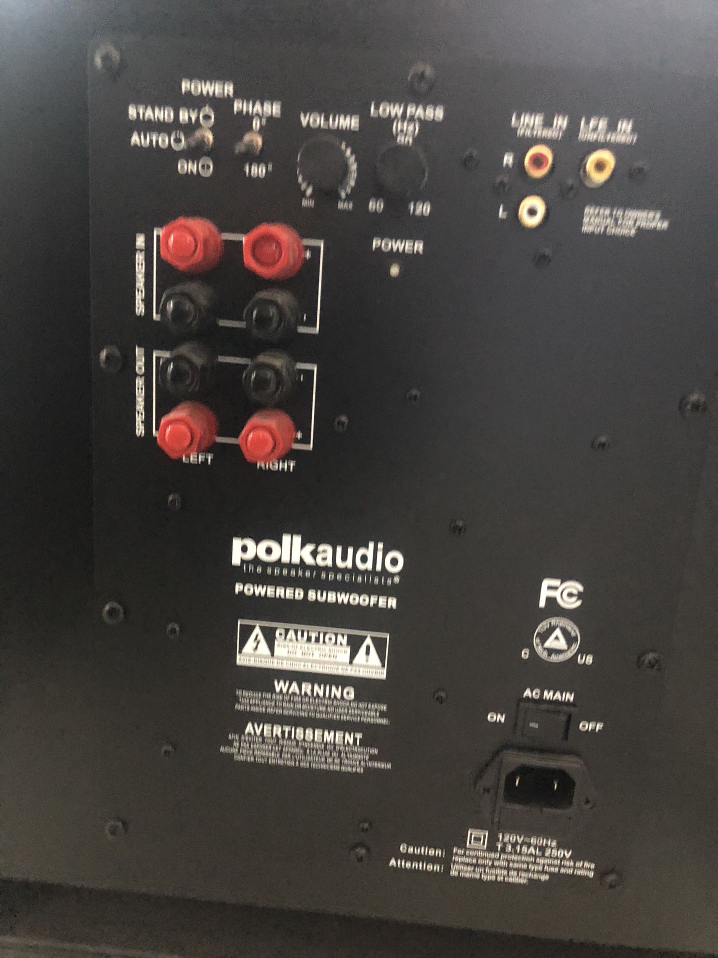 Polk audio psw505 12” subwoofer