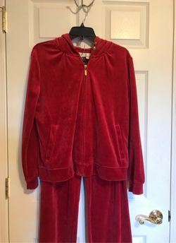 Red welvet jacket & pant with hoody