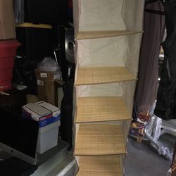 New closet storage with bamboo