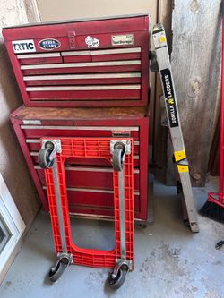 Tool chests, 1000 lb capacity dolly and portable scaffold