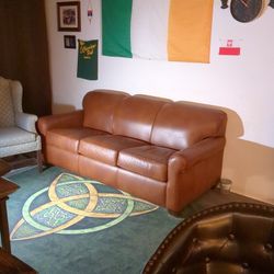 Real Leather Queen Sleep Sofa