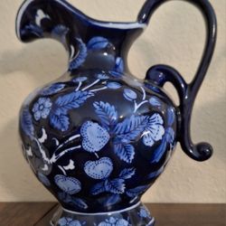 Porcelain Blue & White Pitcher , Displayed