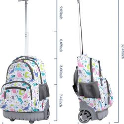 Seastig Unisex Foldable Durable Polyester Rolling Backpack, 16-Inch, Black