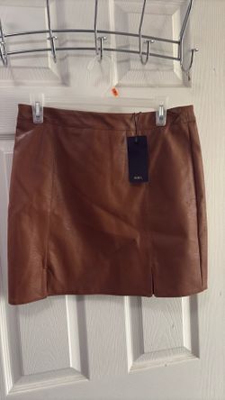 Camel leather skirt size L