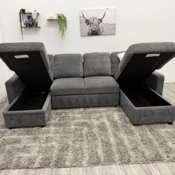 Grey Sectional Couch - Free Delivery 