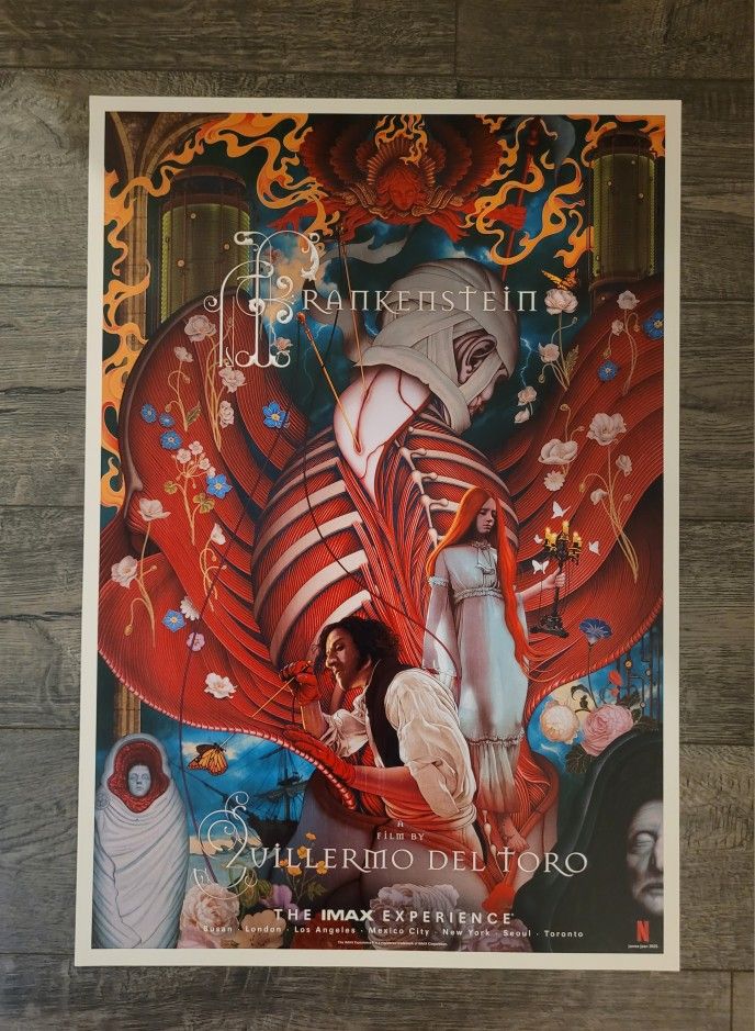 Guillermo Del Toro’s FRANKENSTEIN - Exclusive IMAX Poster by James Jean Art.