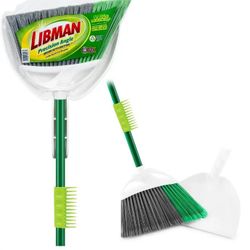 Libman Precision Angle Broom and Dust Pan Green / White Clean Fibers Comb (New - Unused)