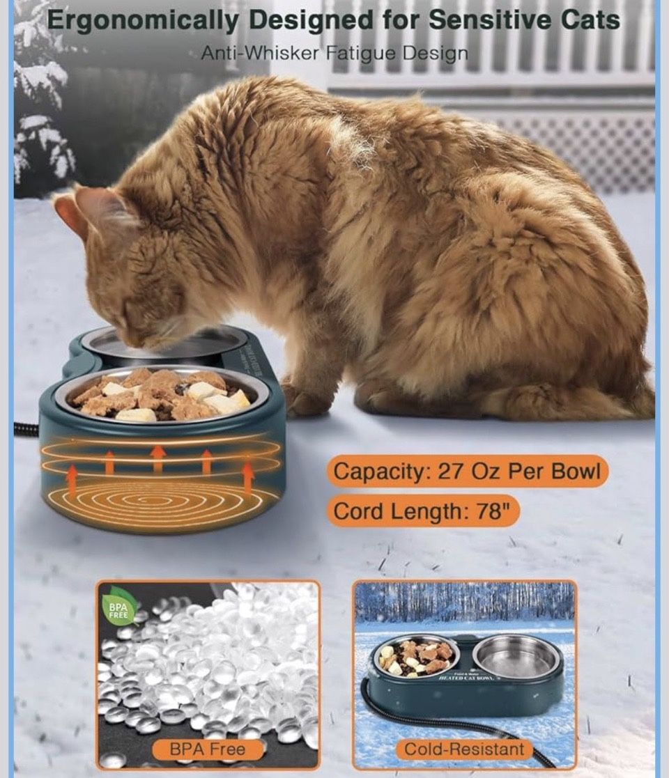 🐾 Clawsable Heated Cat Bowl PL0721 – Brand New in Box! 🔥🐱 💰 Price: $23 or best offer 💲 MSRP: Approx. $29.99 📦 Factory sealed, never used  Keep y