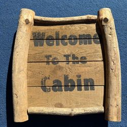 Welcome to The Cabin Wood Sign 14x16 Inches Wooden Sign for Home Decor