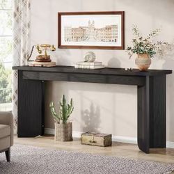 Black Rectangle Wood Console Table