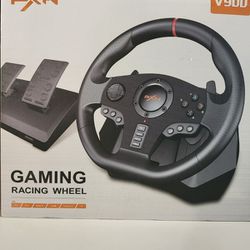 Racing Simulator Steering Wheel And Pedals