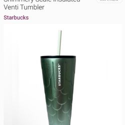 Starbucks Mermaid Green Shimmery Scale Insulated Venti Tumbler

