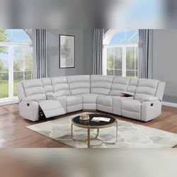 Modern 3 Pc Livingroom reclining sectional sofa set 
