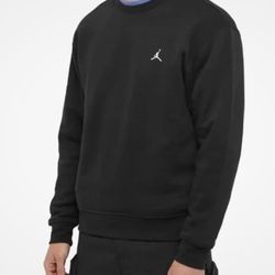 Jordan Brooklyn Fleece Mens Crew-Neck Sweatshirt Black SMALL NWT 