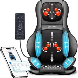 New! COMFIER Shiatsu Neck Back Massager with Heat,2D/3D Massage Chair Pad with App Control,Deep Tissue Kneading Massage Chair Pad with Compression,Adj