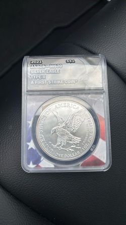 2021 American Silver Eagle MS70 ANACS Type II First Strike