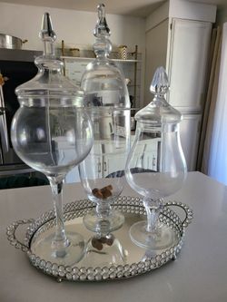 Glass candy jars