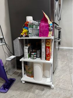 White kitchen cart / bar cart/ office cart
