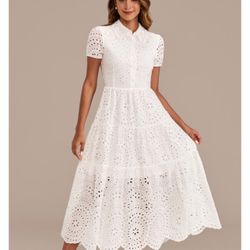 White Midi Dress S
