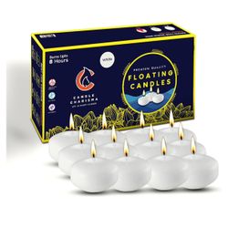 Candle Charisma White Floating Candles 3 Inch (Set of 24) – 8-Hour Dripless, Smokeless Burn with Natural Flickering Flame – Perfect for Weddings, Cent