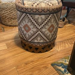 Stool In Browns, Whites, Gold