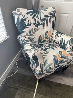 Floral tropical  Upholstered Wingback Accent Chair