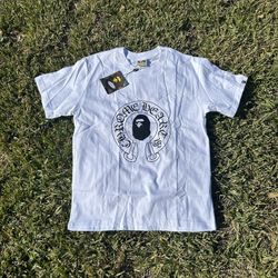 BAPE X CHROME HEARTS Whit SHIRT SIZES S,M