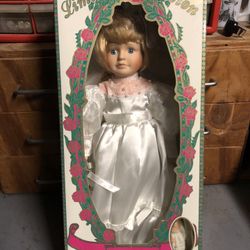 Vintage Limited Collection 16” Porcelain Doll And Miniature Ornament, $22
