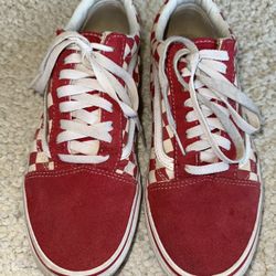 VANS Old Skool Red Checkered Vans. Womens size 10.5 Mens size 9