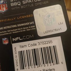 Heavy duty Stainless Steel NFL Raiders Spatula with bottle opener 