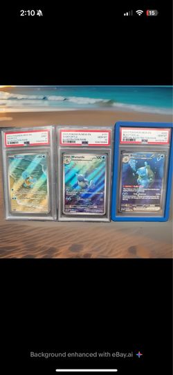 PSA 10 Blastoise ex SAR 202/165 Squirtle Wartortle Set Pokemon Card 151
