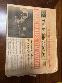 1969 Honolulu Advertiser Moon Landing Newspaper – Apollo 11 Historic Edition