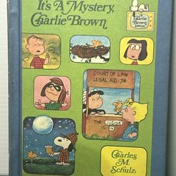 1975 Vintage It's A Mystery Charlie Brown by Charles M. Schulz Hardback Book