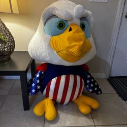 Classic Toy Co Plush Bald Eagle 54” Patriotic America Flag USA Mascot Green Eyes