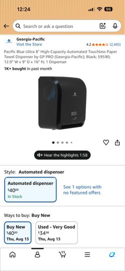 Pacific Blue Ultra 8" High-Capacity Automated Touchless Paper Towel Dispenser