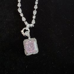 Zirconia Necklace with Detachable Pendant in 925 Sterling Silver