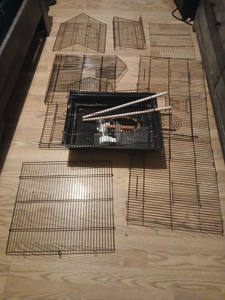 Large Bird Cage, With Bird Toys