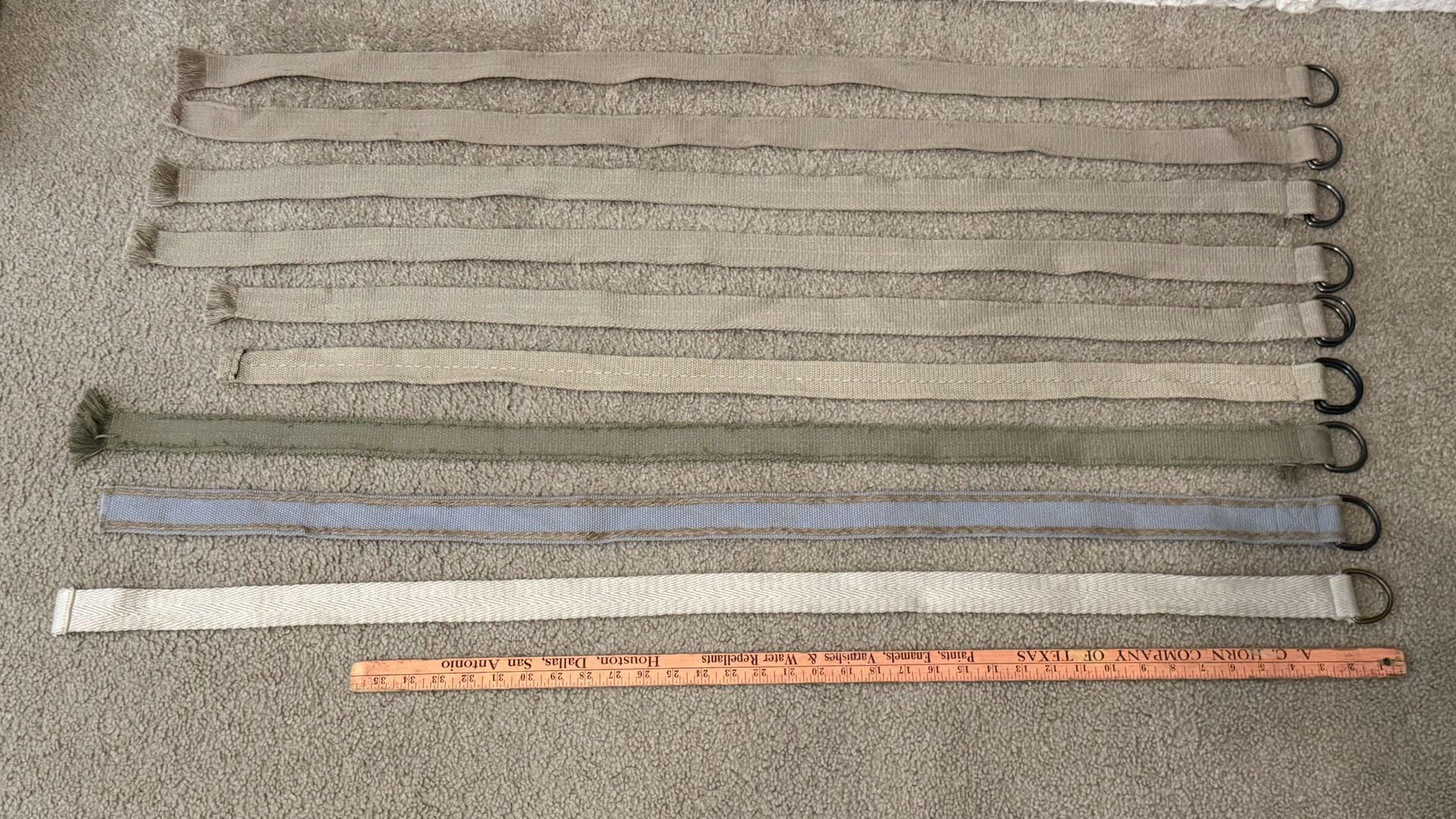 Men’s Canvas Belts (9 Belts) $10.00 Each or 2 for $15.00